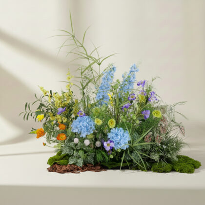 French Light Luxury Faux Plant Arrangement Set – Floor Standing Artificial Flowers Indoor Divider Decor