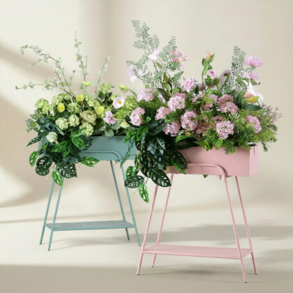INS Style Pastel Pink & Blue Hydrangea Artificial Flowers for Window Display, Event & Indoor Decor