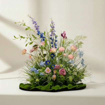 Atmospheric Faux Poppy Plant Set – Wall Greenery Decoration for Store, Window, and Exhibition Display