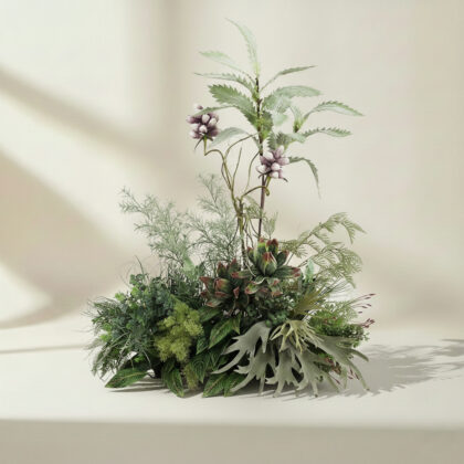 Wabi-Sabi Style Artificial Floor Plant, Modern Luxury Boutique Window Display, Corner Potted Greenery for Clothing Store, Hotel Decor